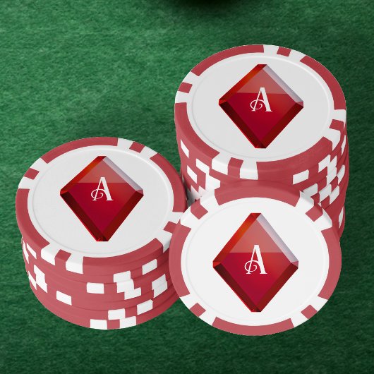 Ace of Diamonds Red Casino Deck of Paring Cards Poker Chips