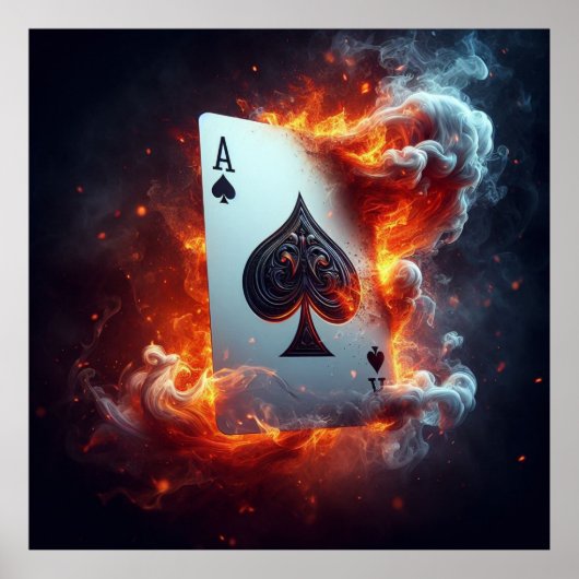 Ace of Flames - Poster de carte de jeu (Devant)