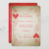 Ace of Hearts Elopement Aankondiging (Voorkant / Achterkant)