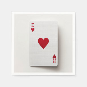 Ace of Hearts Kaart - Initialen Servet