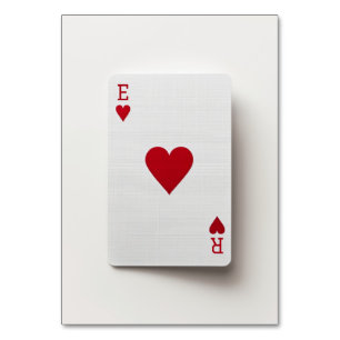 Ace of Hearts Kaart - Initialen Tafel Kaart