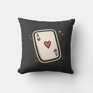 Ace of Hearts Minimal Playing Card Art Kussen