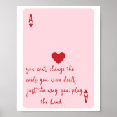 Ace of Hearts Poker rose esthétique Poster (Devant)