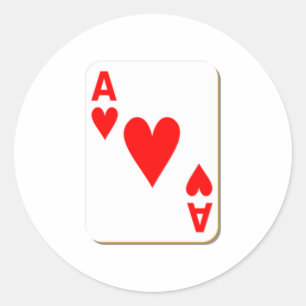 Ace of Hearts-speelkaart Ronde Sticker