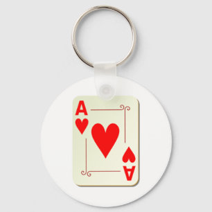 Ace of Hearts-speelkaart Sleutelhanger