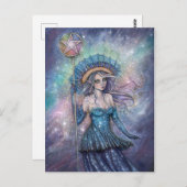 Ace of Pentacles Tarot Art beroemd gemaakt door Mo Briefkaart (Voorkant / Achterkant)