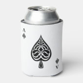 Ace of Spades Black and White Spelling Kaart Blikjeskoeler (Blikje Voorkant)