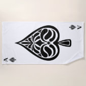 Ace of Spades Black and White Spelling Kaart Strandlaken (Voorkant)