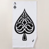 Ace of Spades Black and White Spelling Kaart Strandlaken (Voorkant)