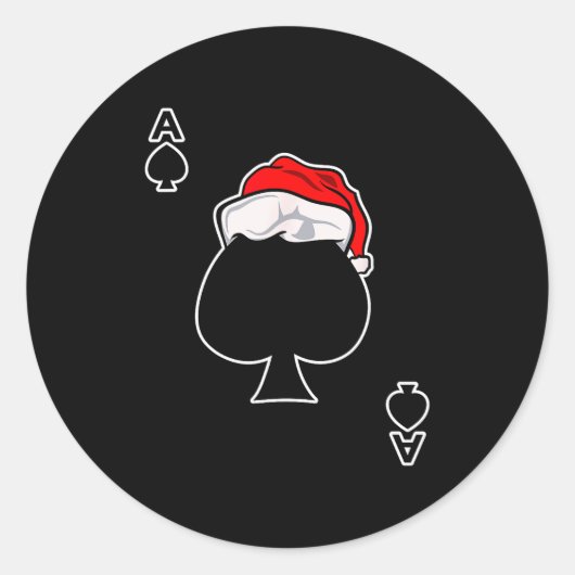Ace Of Spades Christmas Gift Playing & Deck Of Ronde Sticker (Voorkant)