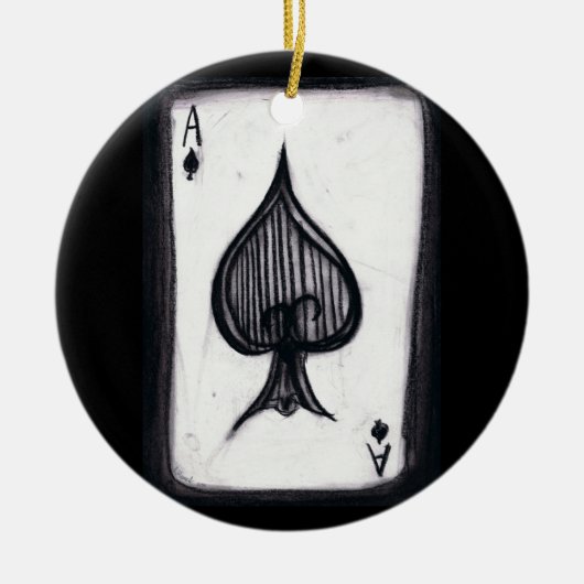 Ace of Spades Keramisch Ornament (Voorkant)