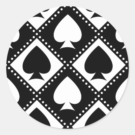 Ace of Spades Motif Ronde Sticker (Voorkant)