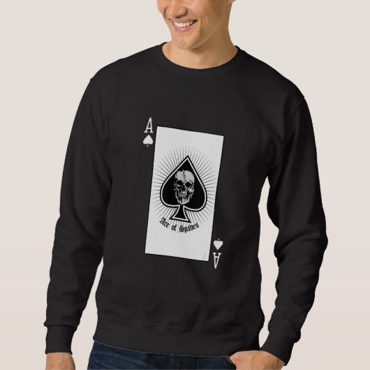 Ace Of Spades Playing Card With Skeleton Halloween Trui (Voorkant)
