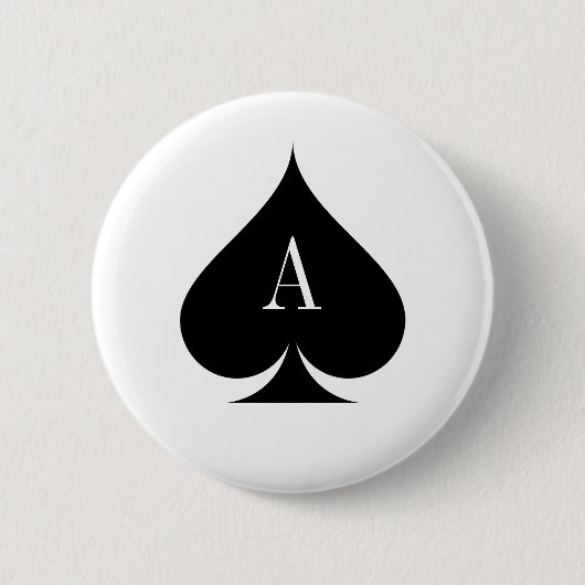 Ace of spades poker button (Voorkant)