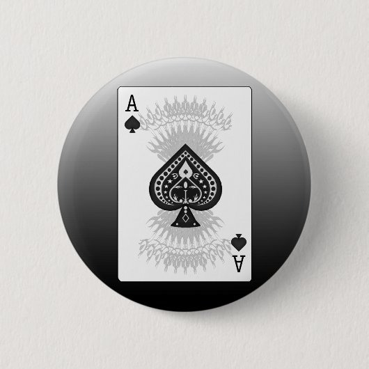 Ace of Spades Poker Card: Ronde Button 5,7 Cm (Voorkant)