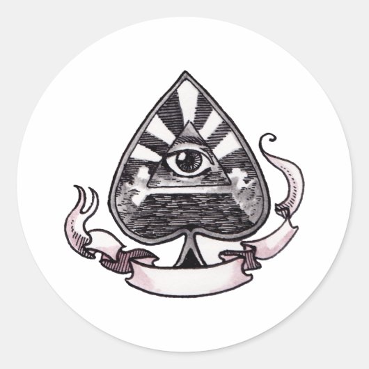 Ace of Spades Ronde Sticker (Voorkant)