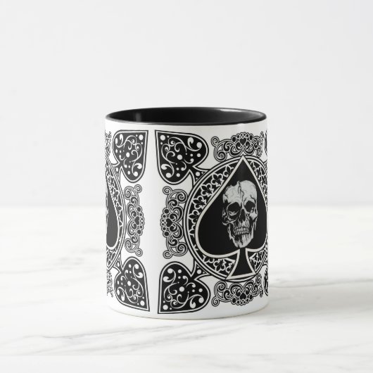 Ace of Spades Skull Coffee Mok (Midden)