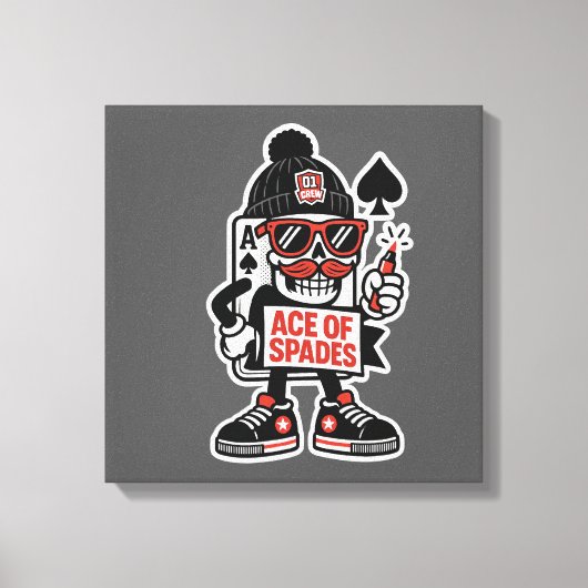 Ace of Spades Street Mascot - Pro Grind Edition Canvas Afdruk (Voorkant)
