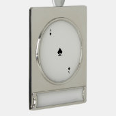 Ace of Spades Verzilverd Banner Ornament (Rechts)