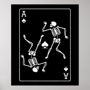 Ace Poker Kaart Spelend Kaart Skelet Poster