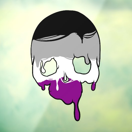 Ace Pride Drippende Schedel Raamsticker (Vel 3)