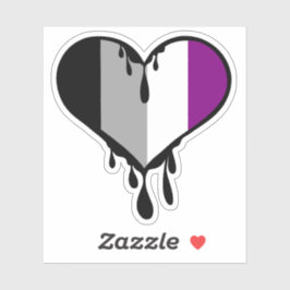 Ace Pride Dripping Heart Sticker