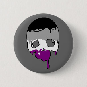 Ace Pride druppelende schedel Ronde Button 5,7 Cm