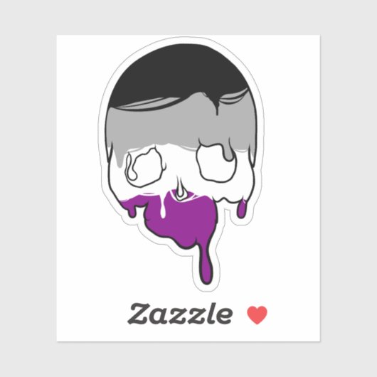 Ace Pride druppelende schedel Sticker (Vel)
