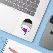 Ace Pride druppelende schedel Sticker (Laptop met iPhone)