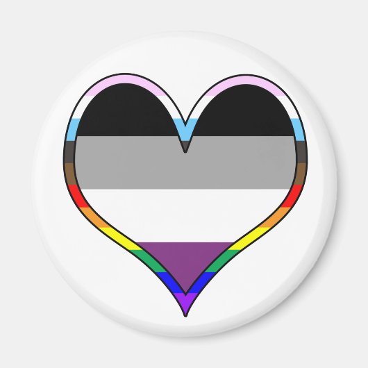Ace Pride Magnet de coeur (Devant)