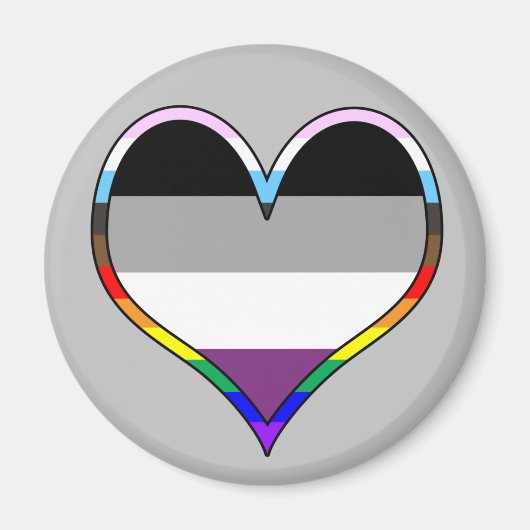 Ace Pride Magnet de coeur (Devant)