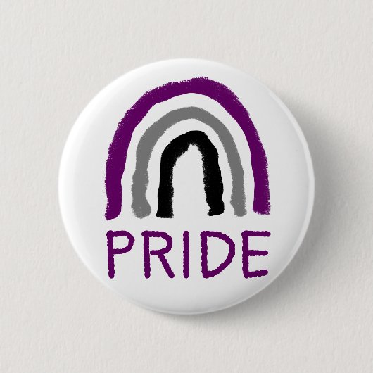 Ace Pride Painted Crayon Rainbow Ronde Button 5,7 Cm (Voorkant)