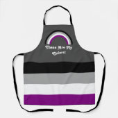 Ace pride vlag en regenboog met aangepaste tekst schort (Voorkant)