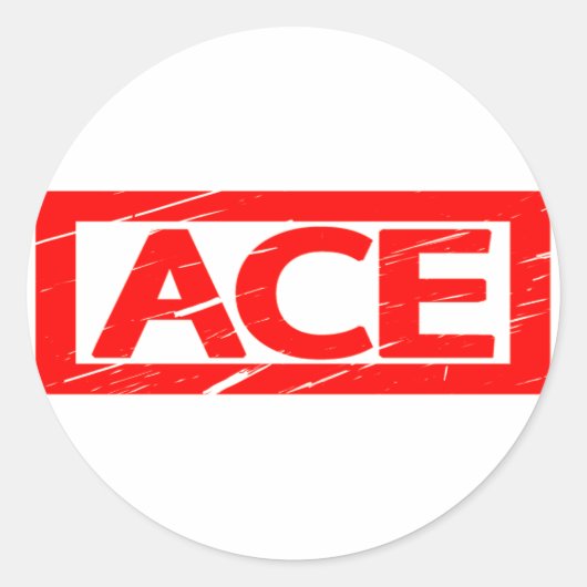 Ace Stamp Ronde Sticker (Voorkant)