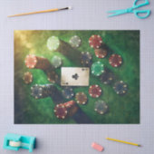 Ace van Clubs & Poker Chips, Gaming Tissuepapier (Craft)