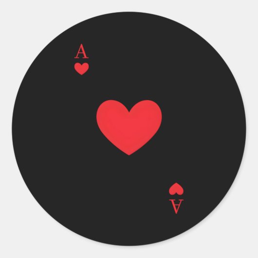 Ace van Hij Speelkaarten Halloween Ronde Sticker (Voorkant)
