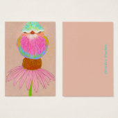 Aceo Art Card ~ Oiseau sur Flower (Devant & derrière)