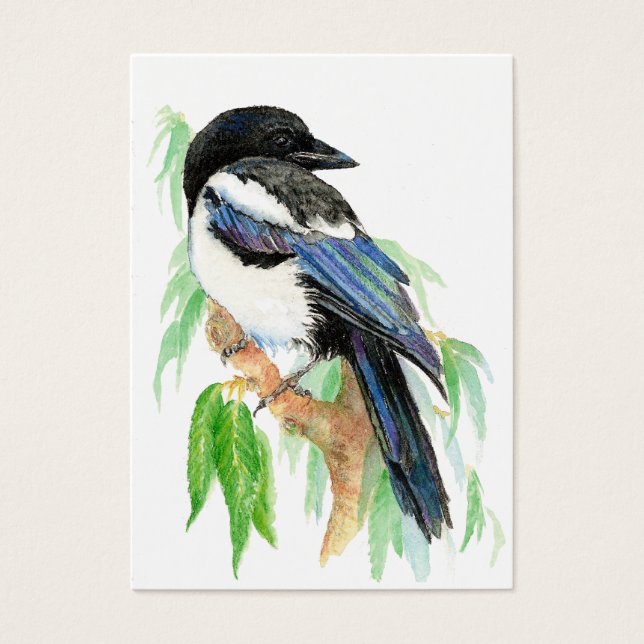 ACEO ATC Magpies Visitekaartje (Voorkant)