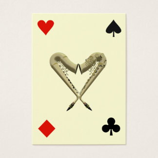 ACEO ATC Saxophones of Hearts Diamond, Spade, Club