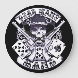 Aces and Eights Cowboy Skull Grote Klok