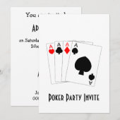 Aces Design Poker Party Kaart (Voorkant / Achterkant)
