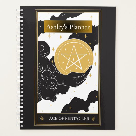 Aces of Pentacles Abundance Tarot Journal Planner (Voorkant)