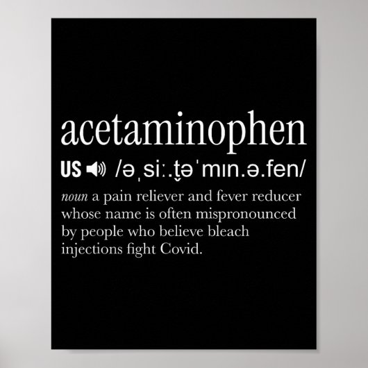Acetaminophen Pronounce Funny Poster (Voorkant)