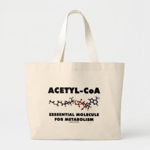Acetyl-CoA Essential Molecule voor metabolisme Grote Tote Bag