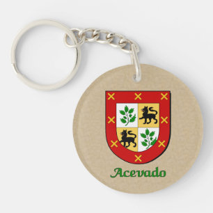 Acevado Family Shield en Mexicaanse vlag Sleutelhanger
