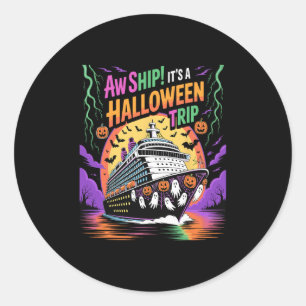 Ach, scheepvaart, het is een Halloween-trip Grappi Ronde Sticker