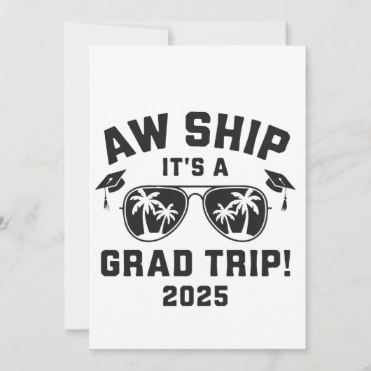 Ach Schip Het is een Grad Trip 2025 Zomer Trip Mat Kaart (Voorkant)