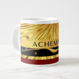 Achempong Designer Drinkware: Crimson & Gold Opule Extra Grote Beker