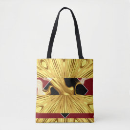 Achempong Designer Tote: Crimson & Gold Opulent Sw Draagtas