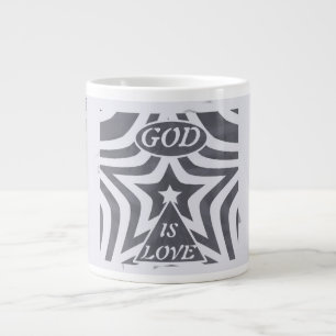 Achempong God Is Love Star Blauw & Grijs - Oversiz Extra Grote Beker